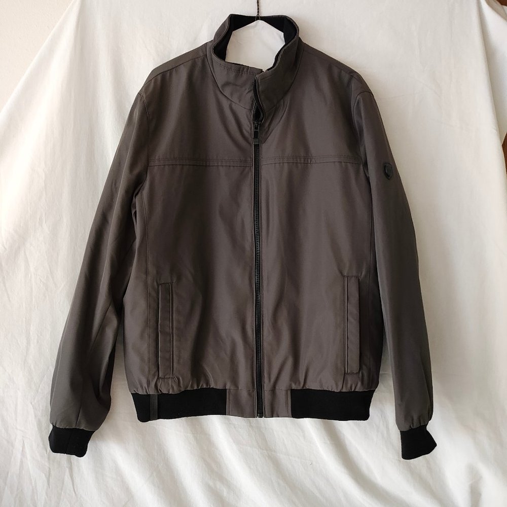 Andrew Marc Men's Gray Casual Bomber Jacket